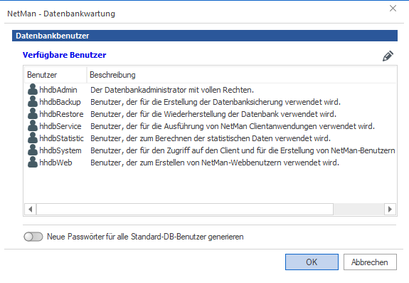 Liste der Datenbankbenutzer